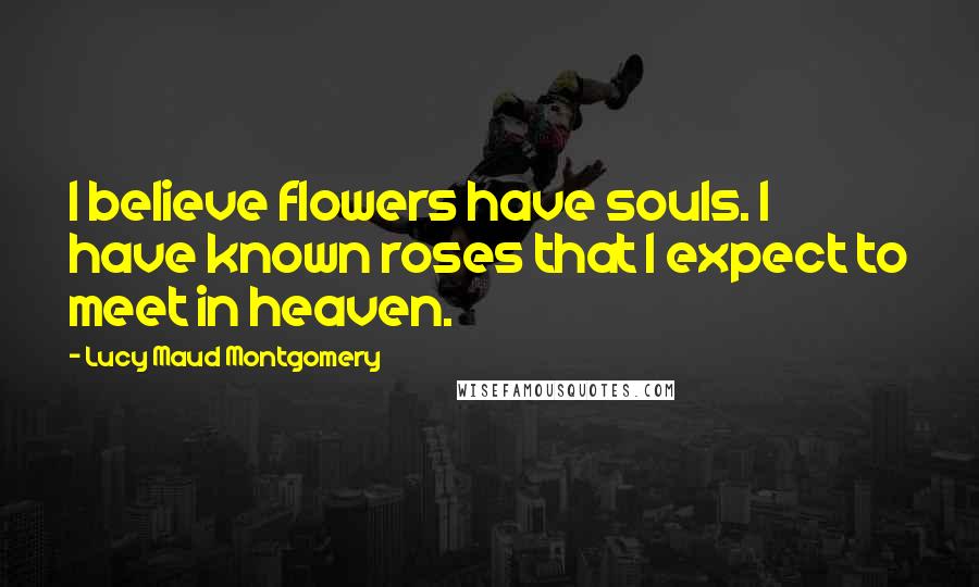 Lucy Maud Montgomery Quotes: I believe flowers have souls. I have known roses that I expect to meet in heaven.