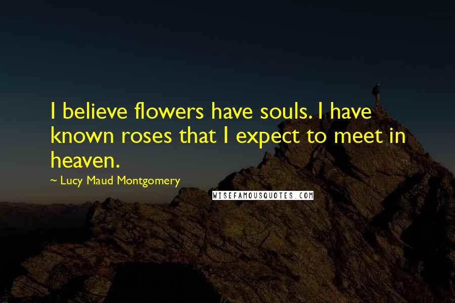 Lucy Maud Montgomery Quotes: I believe flowers have souls. I have known roses that I expect to meet in heaven.