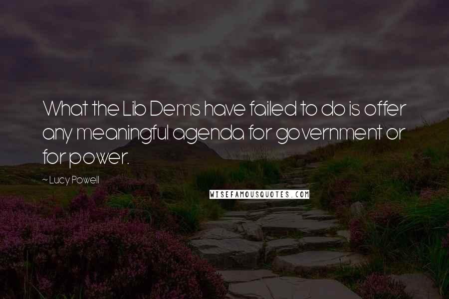 Lucy Powell Quotes: What the Lib Dems have failed to do is offer any meaningful agenda for government or for power.