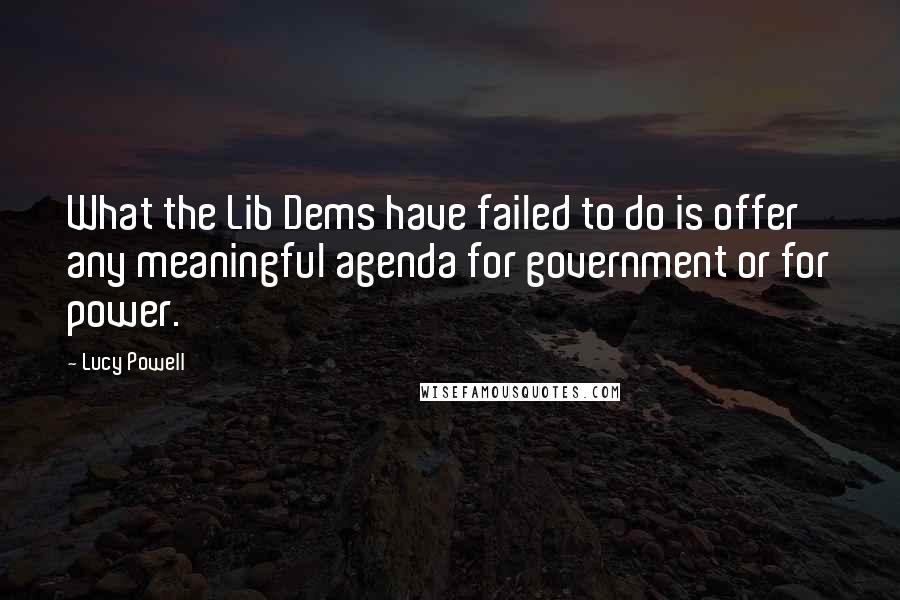 Lucy Powell Quotes: What the Lib Dems have failed to do is offer any meaningful agenda for government or for power.