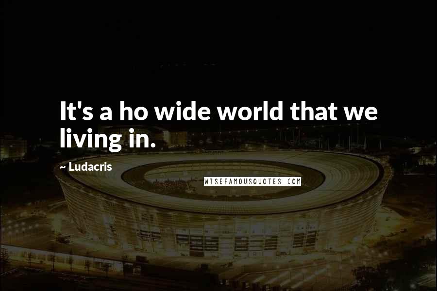 Ludacris Quotes: It's a ho wide world that we living in.