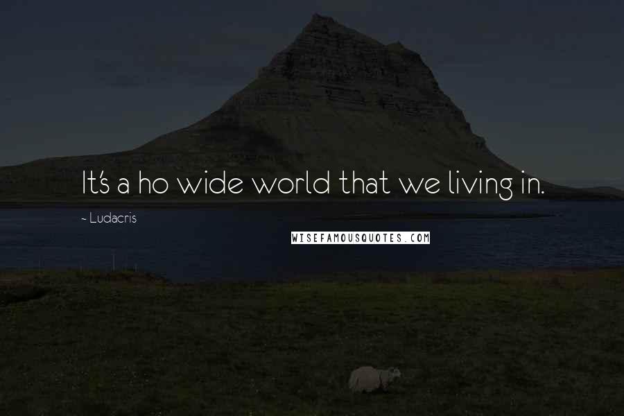 Ludacris Quotes: It's a ho wide world that we living in.