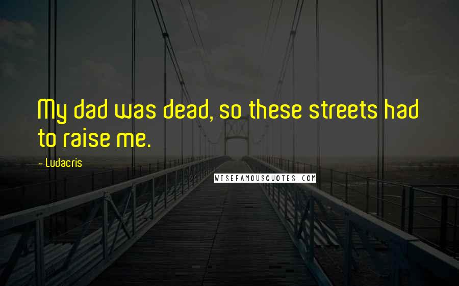 Ludacris Quotes: My dad was dead, so these streets had to raise me.