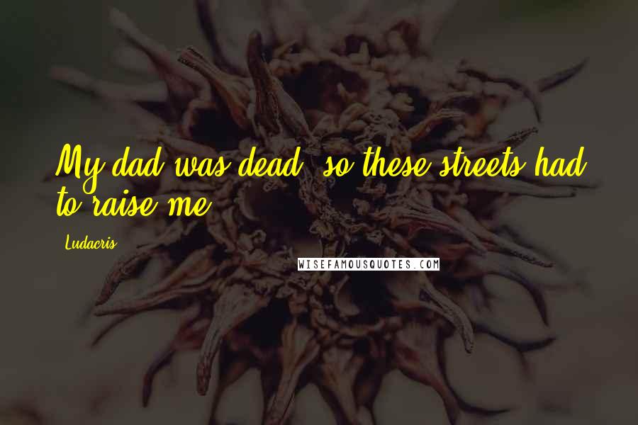 Ludacris Quotes: My dad was dead, so these streets had to raise me.