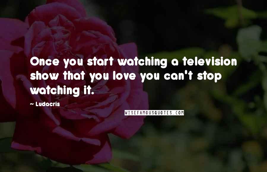 Ludacris Quotes: Once you start watching a television show that you love you can't stop watching it.