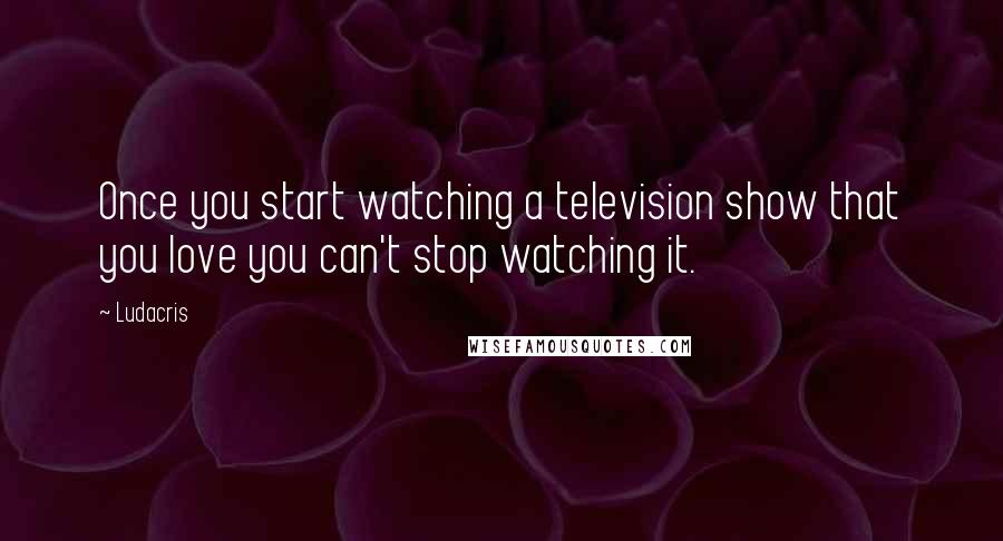 Ludacris Quotes: Once you start watching a television show that you love you can't stop watching it.