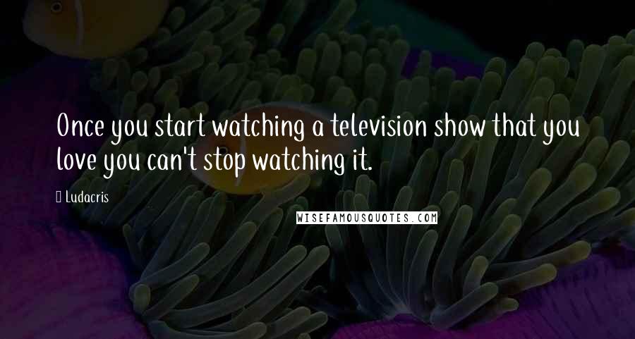 Ludacris Quotes: Once you start watching a television show that you love you can't stop watching it.