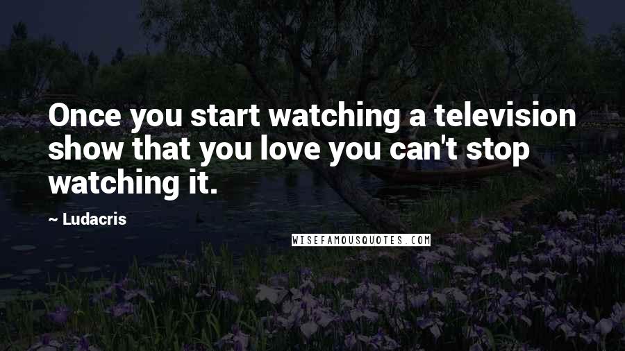 Ludacris Quotes: Once you start watching a television show that you love you can't stop watching it.