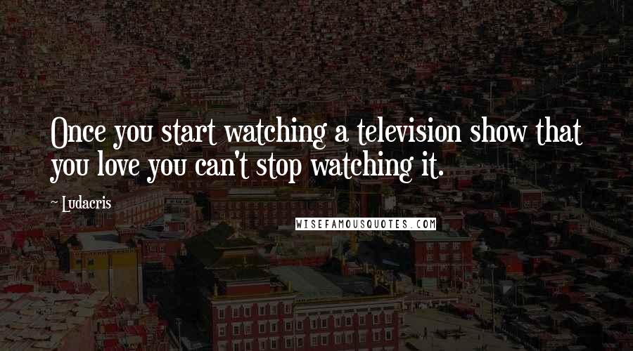 Ludacris Quotes: Once you start watching a television show that you love you can't stop watching it.