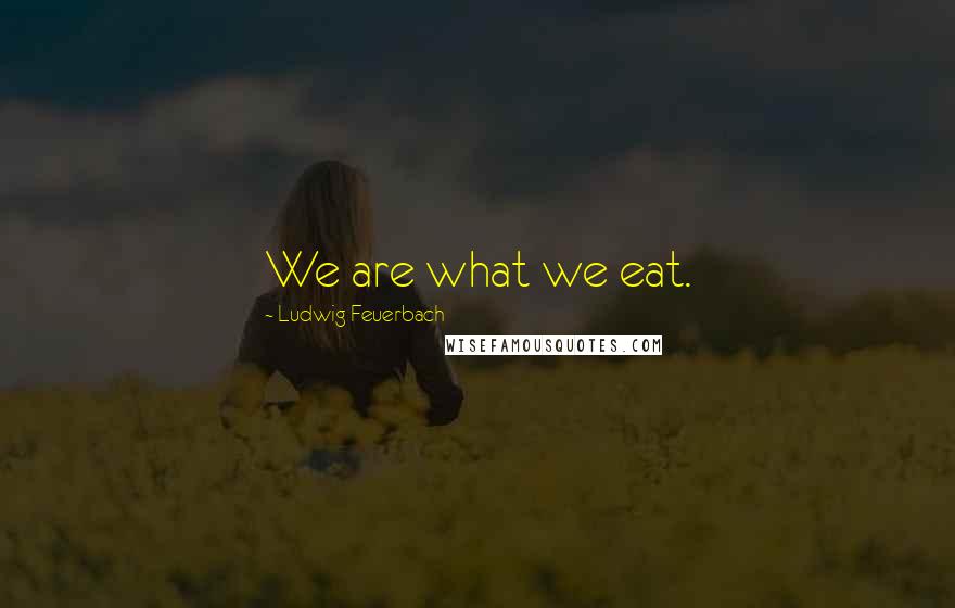 Ludwig Feuerbach Quotes: We are what we eat.