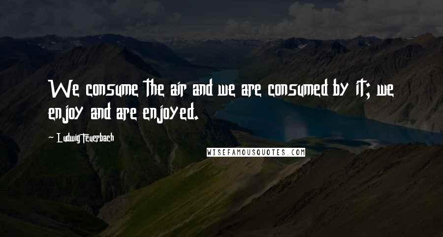 Ludwig Feuerbach Quotes: We consume the air and we are consumed by it; we enjoy and are enjoyed.