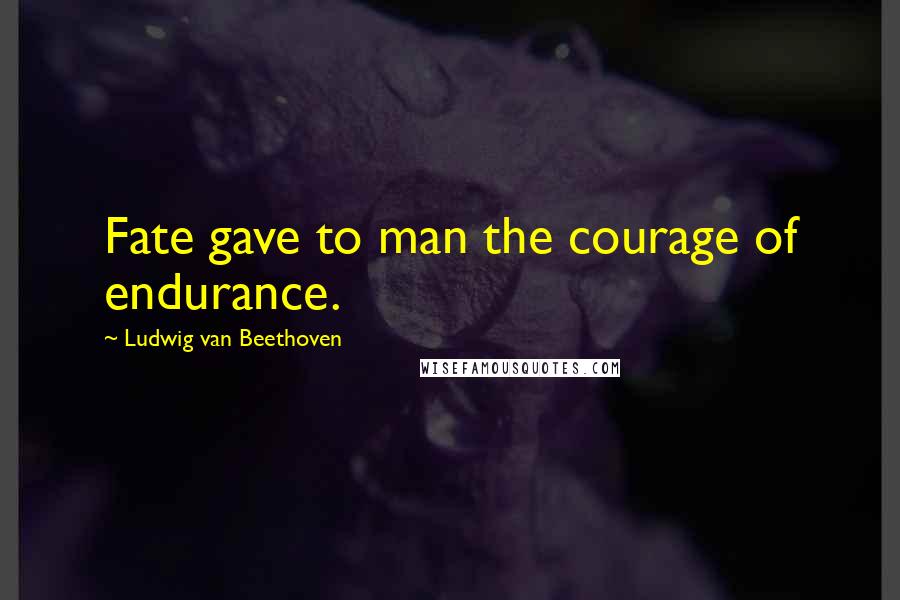 Ludwig Van Beethoven Quotes: Fate gave to man the courage of endurance.
