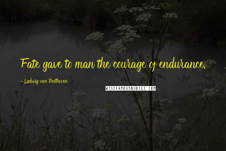 Ludwig Van Beethoven Quotes: Fate gave to man the courage of endurance.