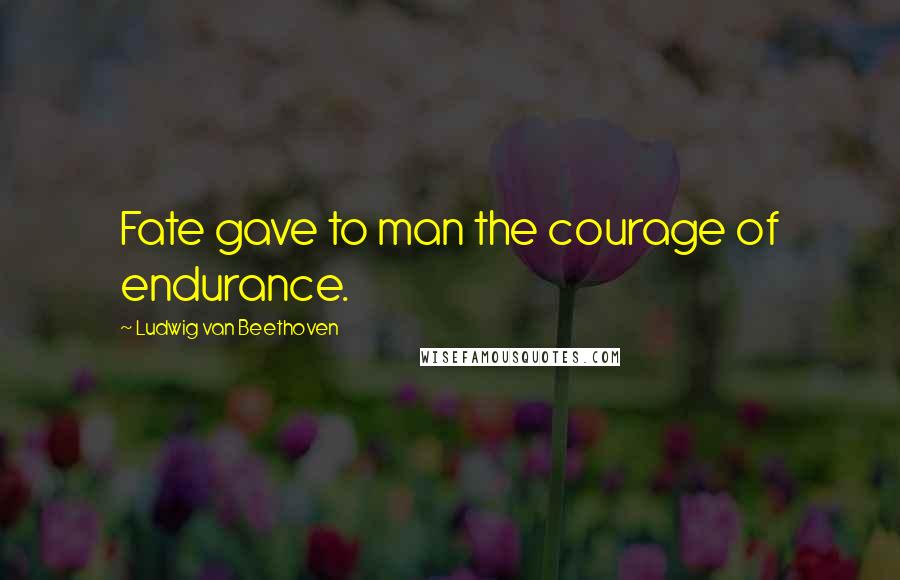 Ludwig Van Beethoven Quotes: Fate gave to man the courage of endurance.