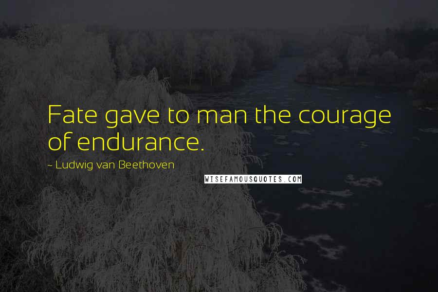 Ludwig Van Beethoven Quotes: Fate gave to man the courage of endurance.