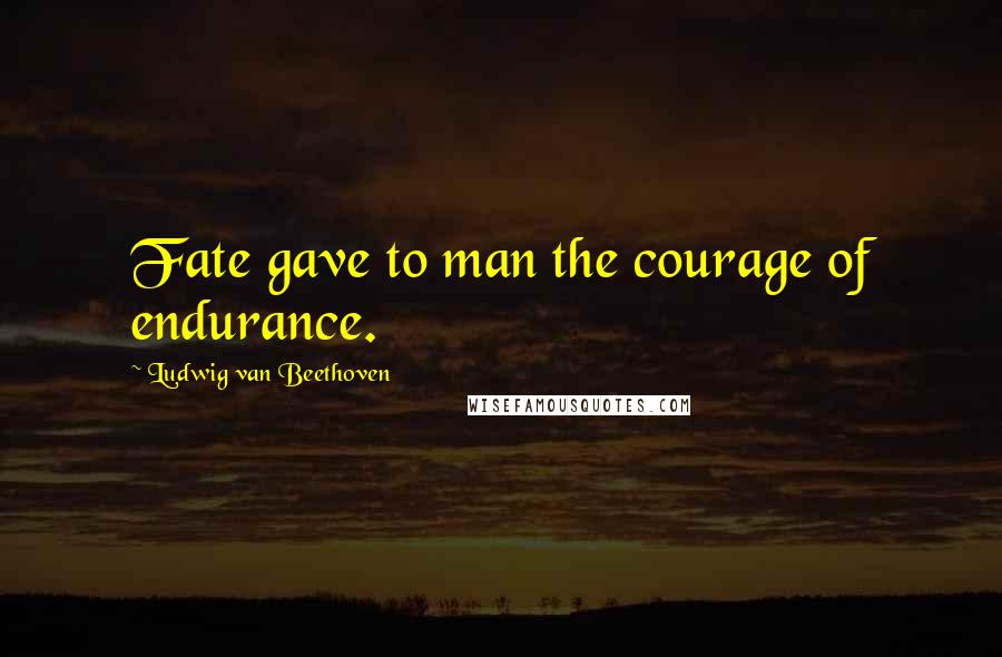 Ludwig Van Beethoven Quotes: Fate gave to man the courage of endurance.