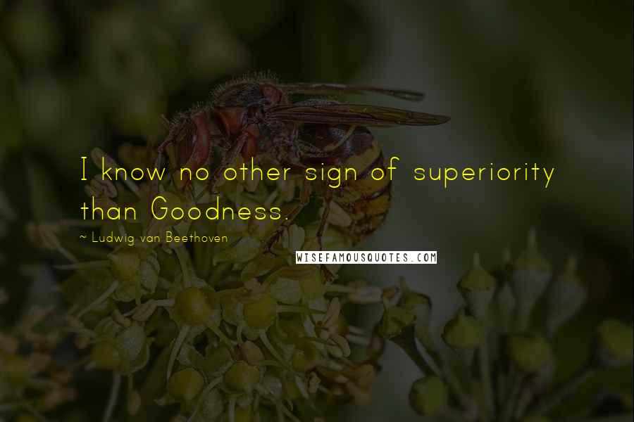 Ludwig Van Beethoven Quotes: I know no other sign of superiority than Goodness.