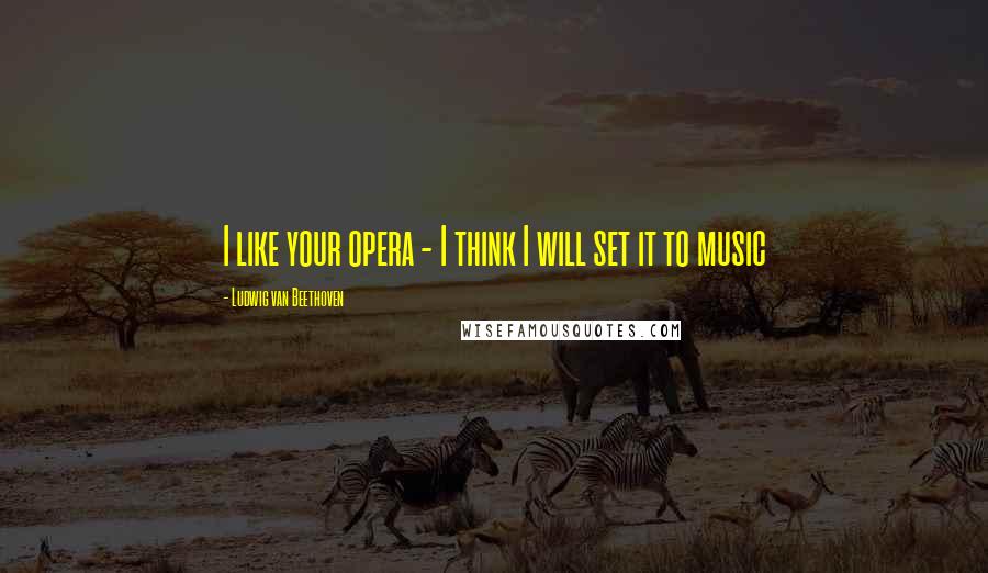 Ludwig Van Beethoven Quotes: I like your opera - I think I will set it to music