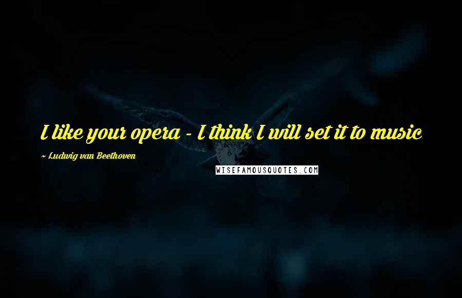 Ludwig Van Beethoven Quotes: I like your opera - I think I will set it to music