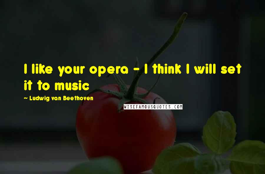 Ludwig Van Beethoven Quotes: I like your opera - I think I will set it to music