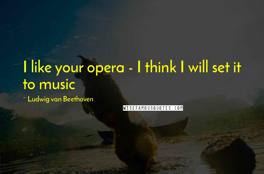 Ludwig Van Beethoven Quotes: I like your opera - I think I will set it to music