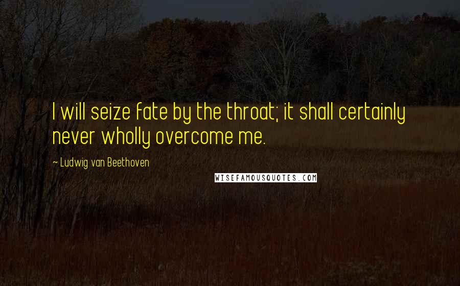 Ludwig Van Beethoven Quotes: I will seize fate by the throat; it shall certainly never wholly overcome me.