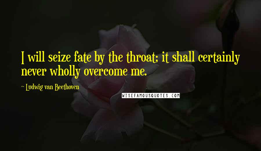 Ludwig Van Beethoven Quotes: I will seize fate by the throat; it shall certainly never wholly overcome me.