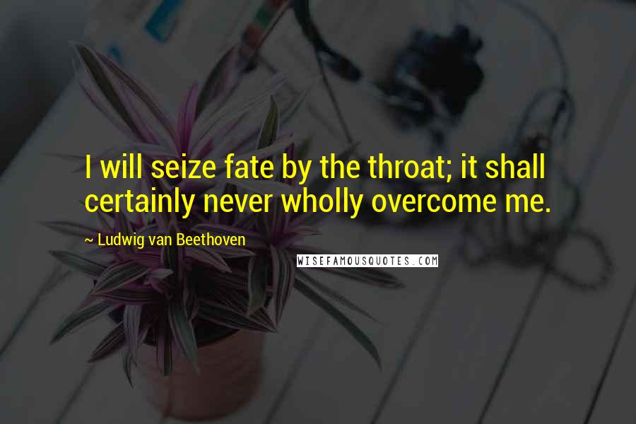 Ludwig Van Beethoven Quotes: I will seize fate by the throat; it shall certainly never wholly overcome me.