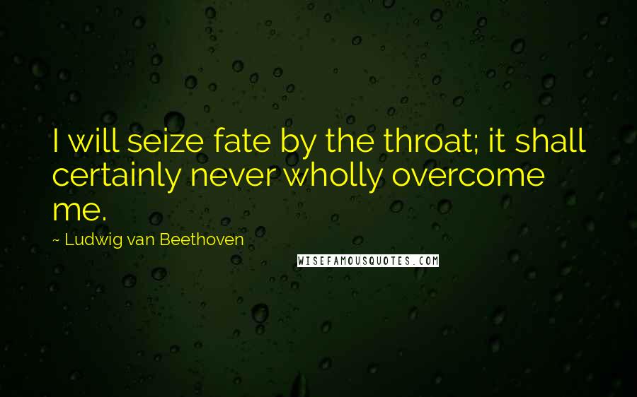 Ludwig Van Beethoven Quotes: I will seize fate by the throat; it shall certainly never wholly overcome me.