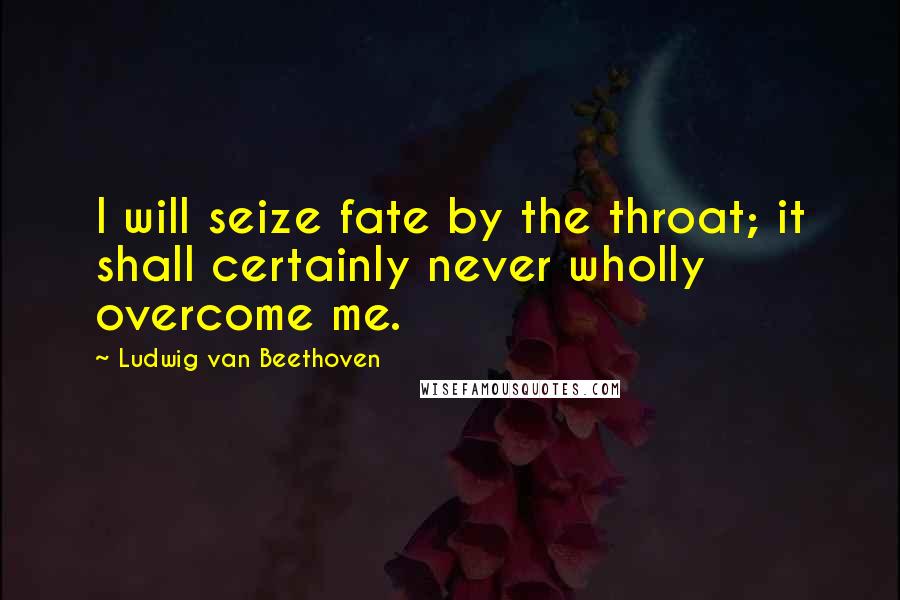 Ludwig Van Beethoven Quotes: I will seize fate by the throat; it shall certainly never wholly overcome me.