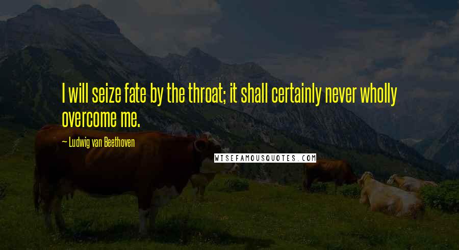 Ludwig Van Beethoven Quotes: I will seize fate by the throat; it shall certainly never wholly overcome me.