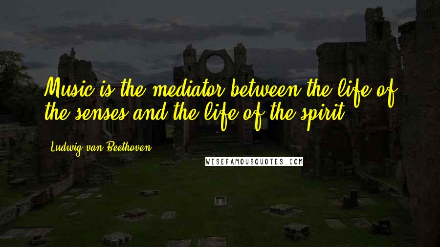 Ludwig Van Beethoven Quotes: Music is the mediator between the life of the senses and the life of the spirit.