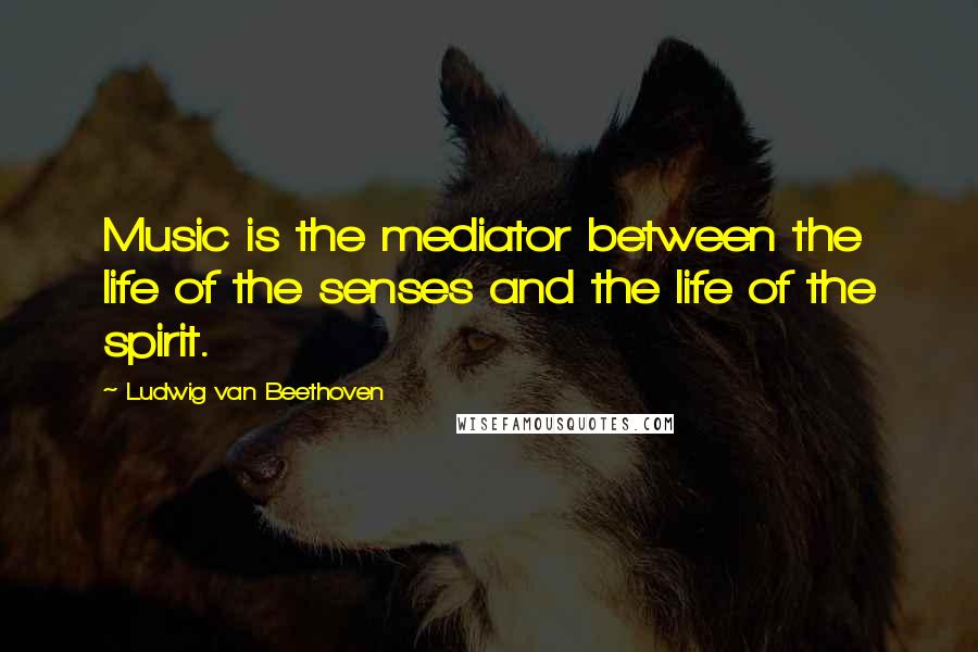 Ludwig Van Beethoven Quotes: Music is the mediator between the life of the senses and the life of the spirit.