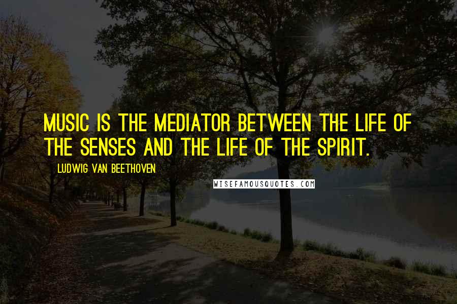 Ludwig Van Beethoven Quotes: Music is the mediator between the life of the senses and the life of the spirit.