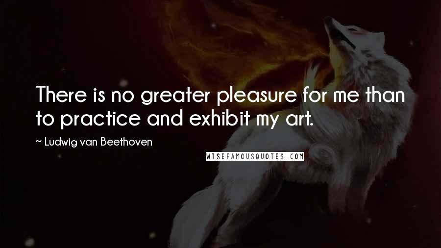 Ludwig Van Beethoven Quotes: There is no greater pleasure for me than to practice and exhibit my art.