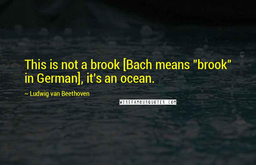 Ludwig Van Beethoven Quotes: This is not a brook [Bach means "brook" in German], it's an ocean.