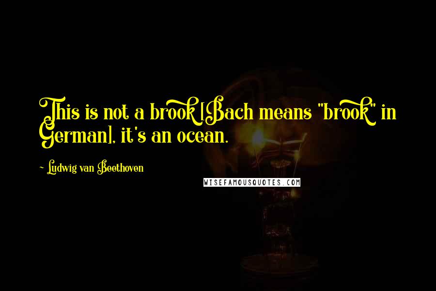 Ludwig Van Beethoven Quotes: This is not a brook [Bach means "brook" in German], it's an ocean.