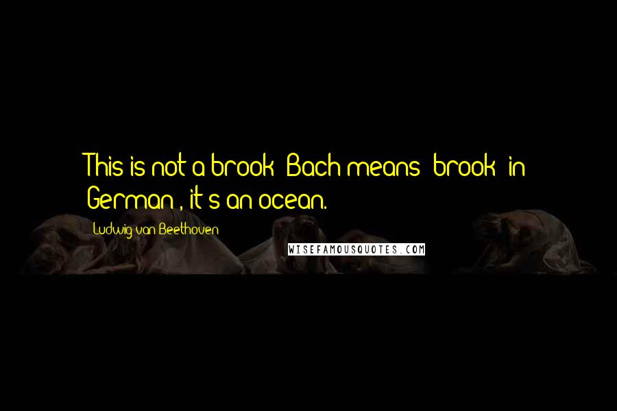 Ludwig Van Beethoven Quotes: This is not a brook [Bach means "brook" in German], it's an ocean.