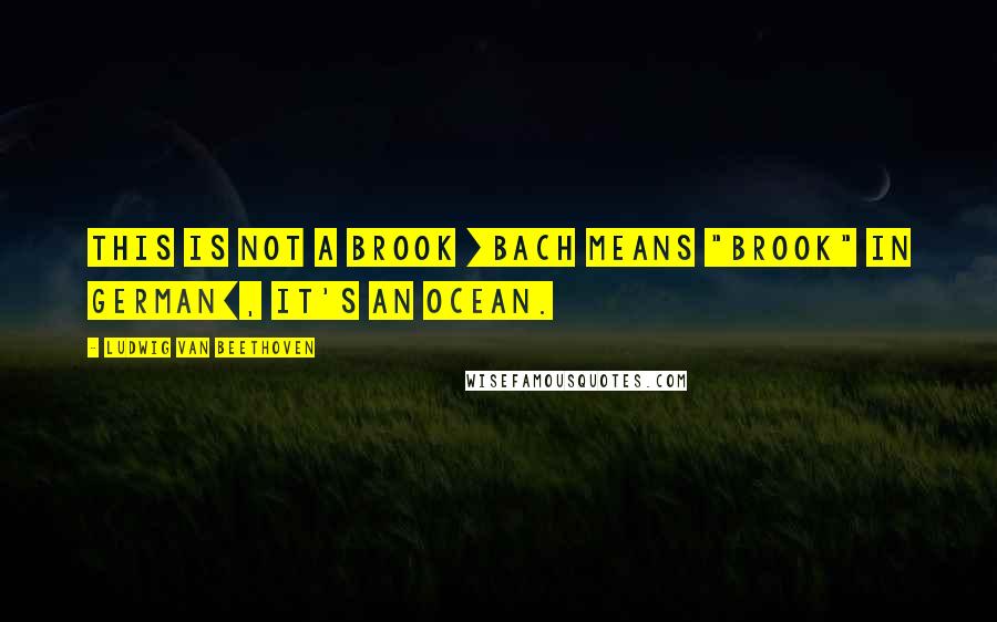 Ludwig Van Beethoven Quotes: This is not a brook [Bach means "brook" in German], it's an ocean.