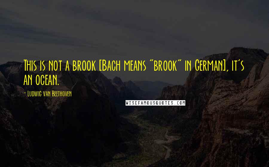 Ludwig Van Beethoven Quotes: This is not a brook [Bach means "brook" in German], it's an ocean.