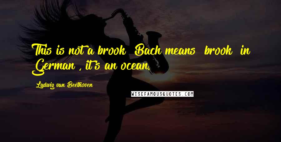 Ludwig Van Beethoven Quotes: This is not a brook [Bach means "brook" in German], it's an ocean.