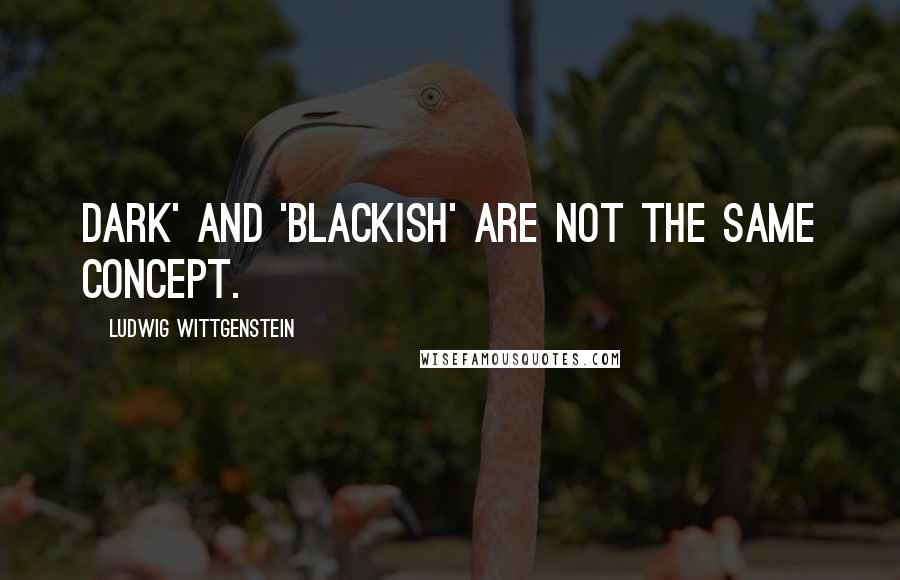 Ludwig Wittgenstein Quotes: Dark' and 'blackish' are not the same concept.