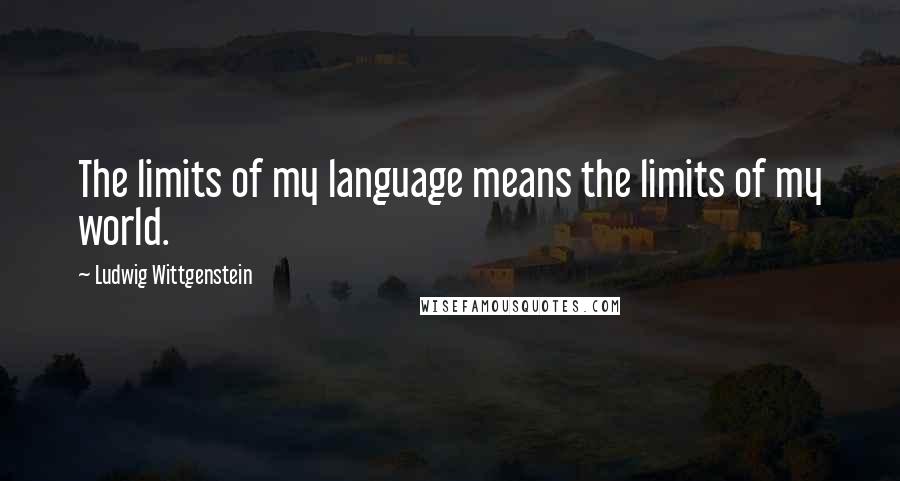 Ludwig Wittgenstein Quotes: The limits of my language means the limits of my world.