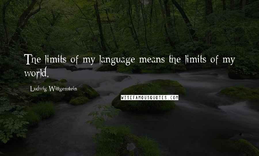 Ludwig Wittgenstein Quotes: The limits of my language means the limits of my world.