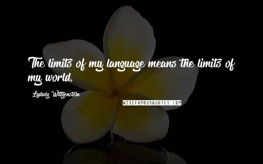 Ludwig Wittgenstein Quotes: The limits of my language means the limits of my world.