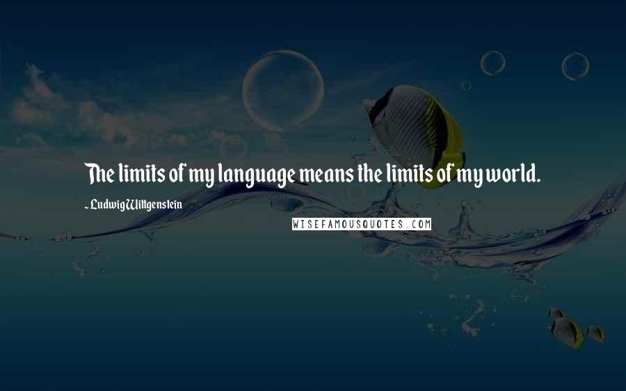 Ludwig Wittgenstein Quotes: The limits of my language means the limits of my world.