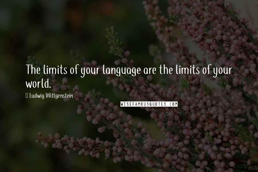 Ludwig Wittgenstein Quotes: The limits of your language are the limits of your world.