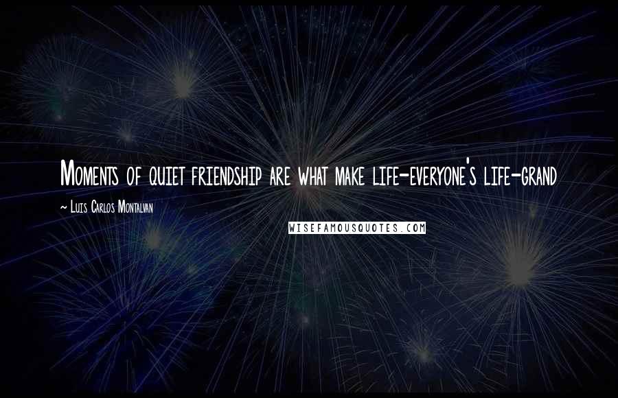 Luis Carlos Montalvan Quotes: Moments of quiet friendship are what make life-everyone's life-grand