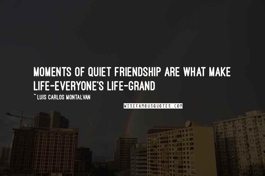 Luis Carlos Montalvan Quotes: Moments of quiet friendship are what make life-everyone's life-grand