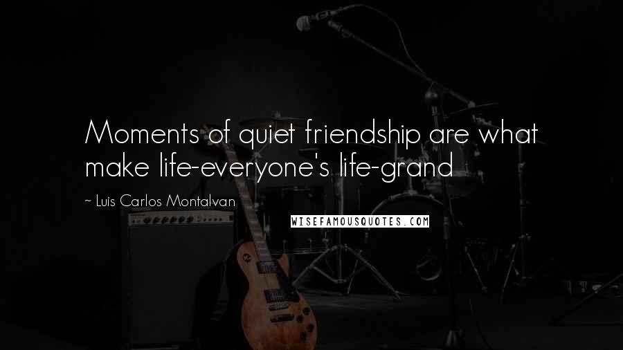 Luis Carlos Montalvan Quotes: Moments of quiet friendship are what make life-everyone's life-grand